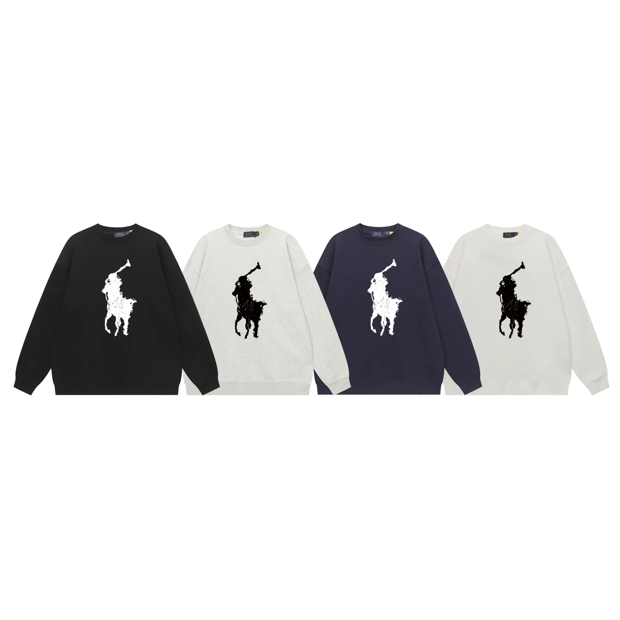 P200 Long-term stock] RalphLauren/Ralph Lauren 2025 autumn and winter new bear letter print 420g heavy large terry sweatshirt Ralph Lauren's age-reducing item, the coat fabric is made of 85% cotton ➕15% polyester, which not only retains the softness, comfort and breathability of cotton, but also adds the wear resistance and wrinkle resistance of polyester fiber, making the clothes more durable and easy to care for. Even in slightly cooler weather, you won't feel stuffy when wearing it. This kind of fabric has a natural crisp feel and is not easy to pill or deform. The bear on the chest is printed with English letters. It is full of color, full of three-dimensionality, and lifelike, adding a bit of liveliness and interest to the whole sweatshirt. There is no pressure to dress, regardless of age or gender. Complete accessories! Color: black, white, navy blue, light floral gray Size: M-L-XL-XXL